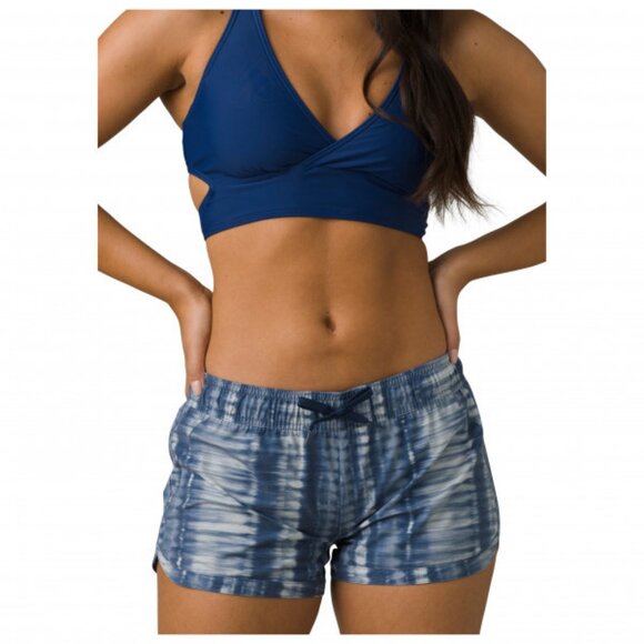 Prana Mariya Active Swim Shorts Organic Recycled  Summer Beach Blue Grey UPF 50 - Picture 1 of 8